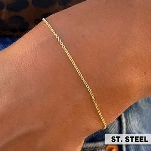 ⚜️𝟯𝟬%𝗢𝗙𝗙 𝗯𝘂𝗻𝗱𝗹𝗲𝘀 𝟯+⚜️ NEW Thin Cable Chain Stainless Steel Bracelet